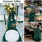 6 Pack 10Ft Emerald Green Chiffon Table Runner 29x120 Inches Sheer Fabric Table Runner Romantic Wedding Runner for Thanksgiving Christmas Bridal Shower Decorations （Emerald Green） - Image 4