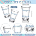 SiliFine 50 Sets Cielito Lindo Baby Shower Favors Shot Glasses for Guests Bulk 1.5oz Recuerdos Para Boda Wedding Shot Glass Thank You Card Bag for Guest Talavera Bridal Baby Shower(Blue) - Image 5