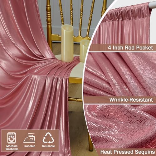 20x12FT Rose Gold Sequin Curtains Backdrop, Wrinkle Free Drop for Wedding - Image 3