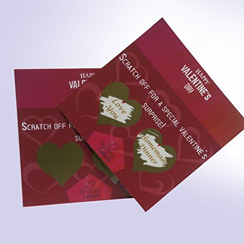 (1-1/4 Heart Shape Gold - 500) Scratch Off Labels Stickers, Designed to Create Your own Scratch-Off Cards, Raffles, Promotions, Wedding, Fun, Games etc. - Image 5