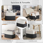 Goodpick 50L Large Woven Rope Storage Basket, Rectangle, Dark Gray - Image 6