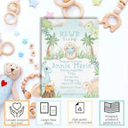 Custom Baby Shower Invites Blue Dinosaur Invitation for Boys, Pack of 20 5x7 Personalized Dinosaur Invites with Envelopes - Unique Dinosaurs Baby Shower Cards by AmandaCreation - Image 2