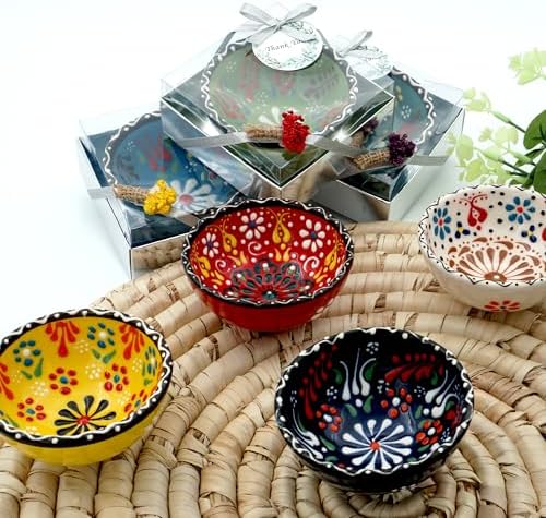 Wedding Favors for Guests Bulk,Bridal Shower Favors for Guest,Set of Ceramic Bowls in Gold Box, Baby Shower Favors Bulk, Mexico Wedding Favors, Mexican Style Gift (Multi Color, Set of 50) - Image 6