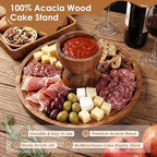 Arttown 6Pack Dessert Table Display Acacia Wood Cake Stand with Lid - Image 3