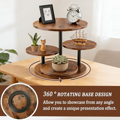 4 Tier Cupcake Tower Stand,360° Rotating Wood Cake Stand for 50 Cupcakes,Dessert Table Display Stands for Wedding Birthday Party Decoration Baby Shower Tea Party - Image 4