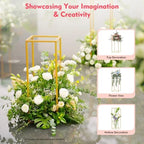 Centerpiece Stands Set, 4 Gold Tiered Flower Stands For Decoration, Elegant Event Display For Wedding Birthday Dessert Table, Heavy Duty Steel Hollow Design, DIY Backdrop Decor - Image 3
