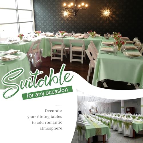 Showgeous 60x102 Inch Sage Green Rectangle Tablecloth 6 Pack Fit 6FT Table - Image 3