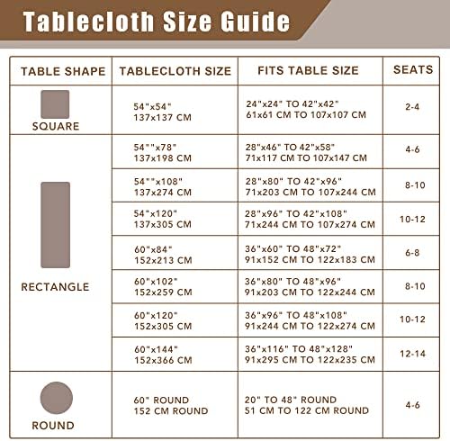Fitable 2 Pack Khaki Faux Linen Tablecloths Rectangle 60x144 Inch - Image 5