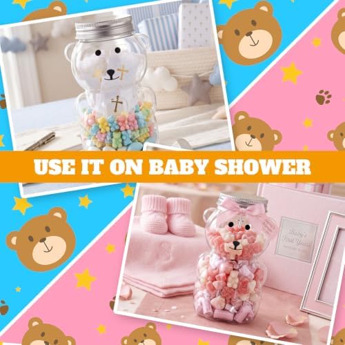 Mumufy 24 Pcs Bear Shaped Plastic Jars Empty Containers for Candy, 12 oz - Image 4