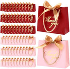 Colarr 60 Pcs Small Thank You Gift Bags with Handles, Pink and Red Bag by Colarr