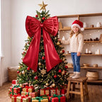 Sosation Christmas Red Large Bow Decor Big Bow for Backdrop 24x43 in - Image 6
