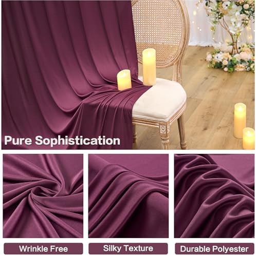 10ft×15ft Burgundy Backdrop Curtain for Wedding Parties - Image 3