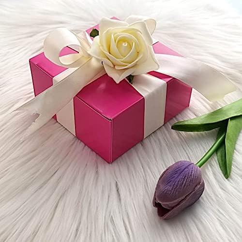 100 4 x 4 x 2" Fuchsia Cake Wedding Favors Boxes with Tuck Top for Wedding Party Birthday Candy Gifts Decorations - Image 4