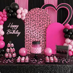 3 Pcs Happy Birthday Party Arch Cover Cheetah Print Birthday Backdrop Decor - Image 4