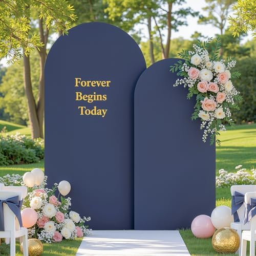 Navy Blue Arch Covers Backdrop Set of 2 Wedding Arch Covers Stretchy Backdrop Decorations Baby Shower Bridal Shower Photo Birthday Party Graduation Arch Covers 7.2 and 6ft Spandex by LittleFunny