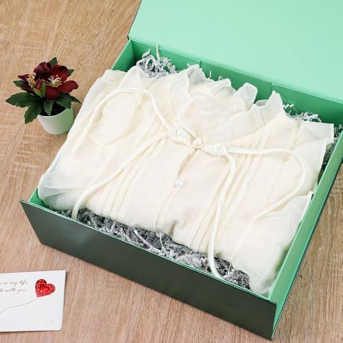 5 Pcs Large Gift Box 13.5x11.8x4.7 Inches, Green Gift Boxes for Presents with Magnetic Closure Lid, Luxury Gift Box Rectangle Collapsible Boxes for Gift Packaging - Image 3