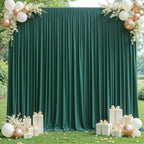 10x10ft Dark Green Curtains Backdrop for Wedding Parties Wrinkle Free Green Curtains Photo Backdrop Drapes for Photography Birthday Baby Shower Soft Fabric Party Backgournd for Photoshoot by Partisky