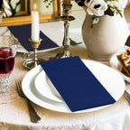 KAMMAK Blue Napkins Disposable 100 Pack Cloth like Paper Dinner Napkins Folded with Pocket Navy Blue Napkins Hand Towel for Party Decoration, Wedding Reception, Bathroon and Kitchen (16.5 x 16.5 inch) - Image 3
