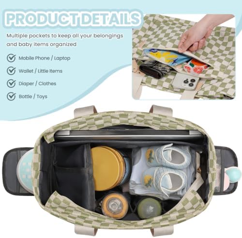 Pritent Baby Diaper Bag Tote,Waterproof Maternity Breast Pump Bags for Mom - Image 4