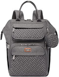 BabbleRoo Diaper Bag Backpack, Multifunction Large Bags with Changing Pad & Stroller Straps & Pacifier Case, Unisex Stylish Travel Back Pack Nappy Changing Bag for Moms Dads (Dark Gray) by BabbleRoo
