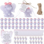 Conelist 50 Set Baby Shower Favors with Elephant Shaped Candle Favors, Thanks Cards, Organza Gift Bags Baby Shower Favors Bulk for Gender Reveal Party Guests Return Gift Boys Girls Birthday (Pink) by Conelist