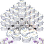 MTLEE 50 Pcs Blue Floral Wedding Candles Gift Favors for Guests 1 Oz by MTLEE