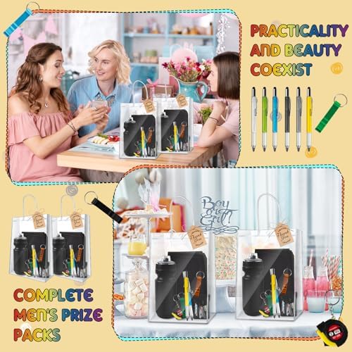 2 Sets Baby Shower Prizes for Men with Kettle Ruler Pen Cooling Towel Tool Kit Bottle Opener Cardboard Hemp Rope Plastic Bag for Baby Shower Game Winners Men Bachelor Party - Image 6