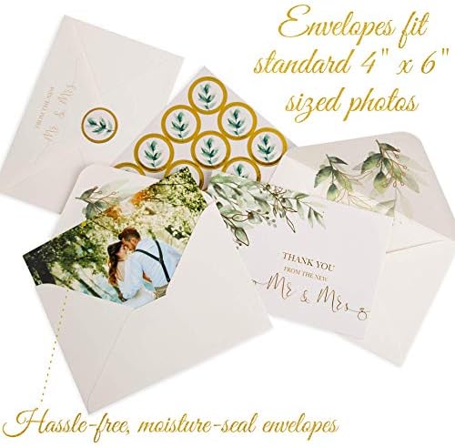 VNS Creations 100 Thick & Sturdy Blank Wedding Thank You Cards 4x6 Inches - Image 6