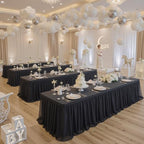 Black Tulle Tablecloth for 6 Ft Rectangle Tables 4-Pack, Ideal for Weddings - Image 6
