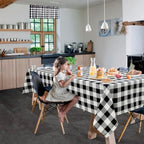 Hiasan Buffalo Plaid Tablecloth 2 Pack, 54 x 108 inch, Black and White - Image 2