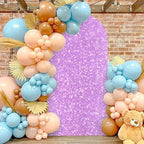 MODFUNS Sequined Lavender Arch Cover 6.6FT Spandex Arch Covers Stretchy Backdrop Wedding Arch Cover Backdrop Fabric Arch with Cover Backdrop for Wedding Ceremony Birthday Party Supplies - Image 4