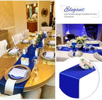 24 Pack Royal Blue Satin Table Runners, 12 x 108 Inch Table Runners for Rectangle Round Tables,Smooth Satin Table Runner for Wedding,Birthday Party Banquets Graduation Engagements Decoration - Image 5