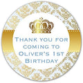 70 Stickers Prince Blue Gold Birthday Baby Shower Party Gift Favor Label by Unknown