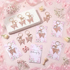 Equsion 25 Set Butterfly Keychain Party Favors with Thank You Cards,Pink - Image 4
