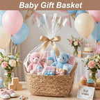 Colingmill 2 Pack Empty Gift Basket with Gift Bag and Ribbons, 12×10×8” Natural Wicker Basket, Storage Natural Rope Baskets, Decorative Gifts Organizer for Baby Showers, Raffle, Wedding, Birthday - Image 3
