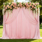 20x10ft Pink Backdrop Curtain Panels for Parties - Wrinkle Free Polyester Photo Curtain Backdrop Wedding Back Drop Fabric Drapes for Party Decorations Background for Photography by WishCare