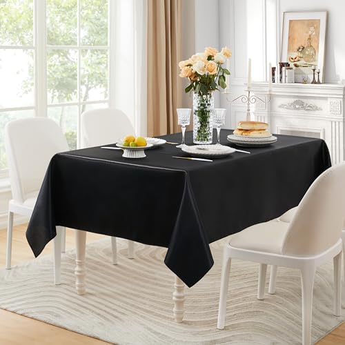 6 Pack Square Satin Table Cover, 52 x 52 Inches, Black - Image 5