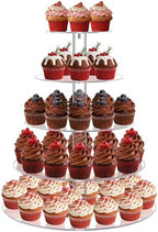5 Tier Cupcake Stand, Large Round Acrylic Cupcake Tower for Wedding by RLHDIS