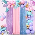Birthday Backdrop Curtain Baby Blue Shimmer Sequin Backdrop Drapes 6x8FT - Image 5