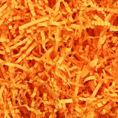 Tisspoms 10LB Fluorescent Orange Crinkle Cut Paper Shred Filler, Crinkle Paper Shreds by Tisspoms