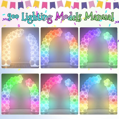 AerWo Lighted Balloon Arch Kit, Half Curved Balloon Arch Stand with Base - Image 3