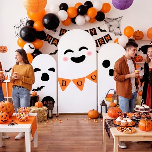 3 Pcs Halloween Arch Backdrop Covers, Boo Ghost Arch Cover - Image 5