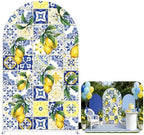 NIVIUS PHOTO Mediterranean Lemon Arch Backdrop Blue & Yellow Tile Party Decor for Indoor/Outdoor Events, Birthday Photo Booth Background (6X3FT,ZUS-Arch-GX-1180) by NIVIUS+PHOTO