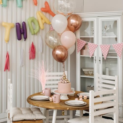 Beistle Opalescent Metallic Spray Centerpieces – 3-Pack Tinsel Burst Table Decorations with Clear Base for Baby Showers, Gender Reveals, Graduations, and Birthday Celebrations, 19" - Image 4