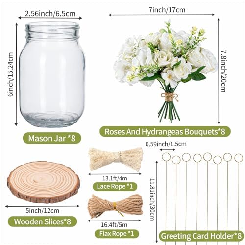 Mason Jar Centerpiece Table Decorations for Dining Room Farmhouse Decor - Image 2