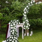 Aneco 8 Pack 64 FT White Flower Artificial Rose Vines Roses Fake Vine Flowers Plants Party Supplies for Holiday Wedding Garden Craft Art Decoration - Image 5