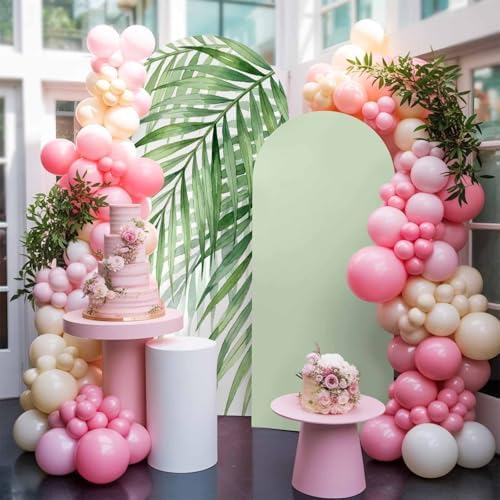 Palm Leaf Arch Backdrop Cover 7.2 FT, Country Watercolor Sage Green Palm Leaf Wedding Arch Cover Stretchy Backdrop Stands Covers for Birthday Party Ceremony Banquet Decor - Image 5