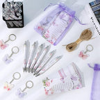 145 Pieces Baby Shower Favors for Guest Butterfly Ballpoint Pens and Keychains Gifts for Girls Bulk Retractable Baby Shower Pens Gender Reveal Thank You Cards Souvenirs Prizes - Image 7