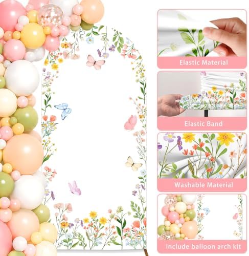ZestZing Wildflower Arch Backdrop Cover Balloon Garland Arch Kit - Image 6