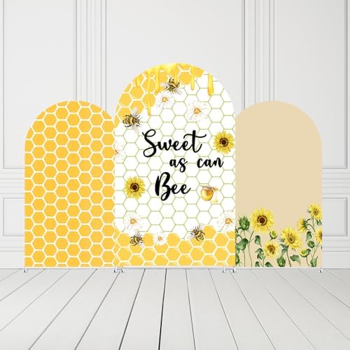 Arch Backdrop Cover Sweet As Can Bee Birthday Party Chiara Arched Stand Stretchy Fabric Covers Honeycomb Yellow Baby Shower Parties Decorations (2.2x5ft,GX1991) - Image 5